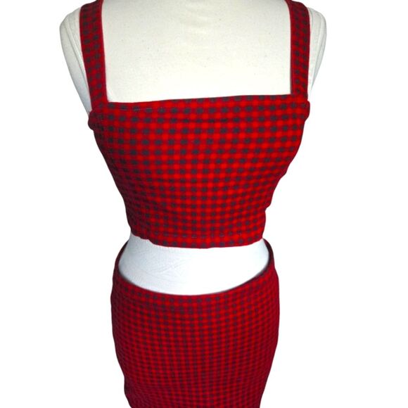 Gingham Plaid CropTop & Skirt Set, Forever 21 - L - Picture 10 of 12